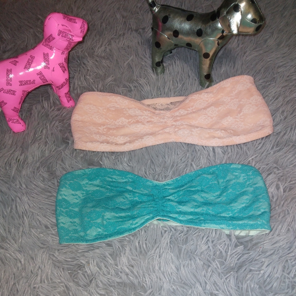 2 PINK victorias secret bandeaus